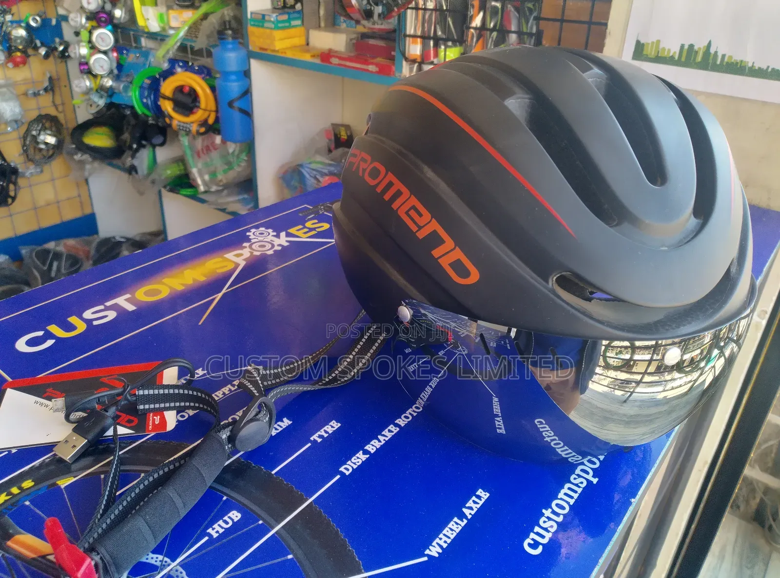 Promeno Cycling Helmet (Shield and Light Equipped)