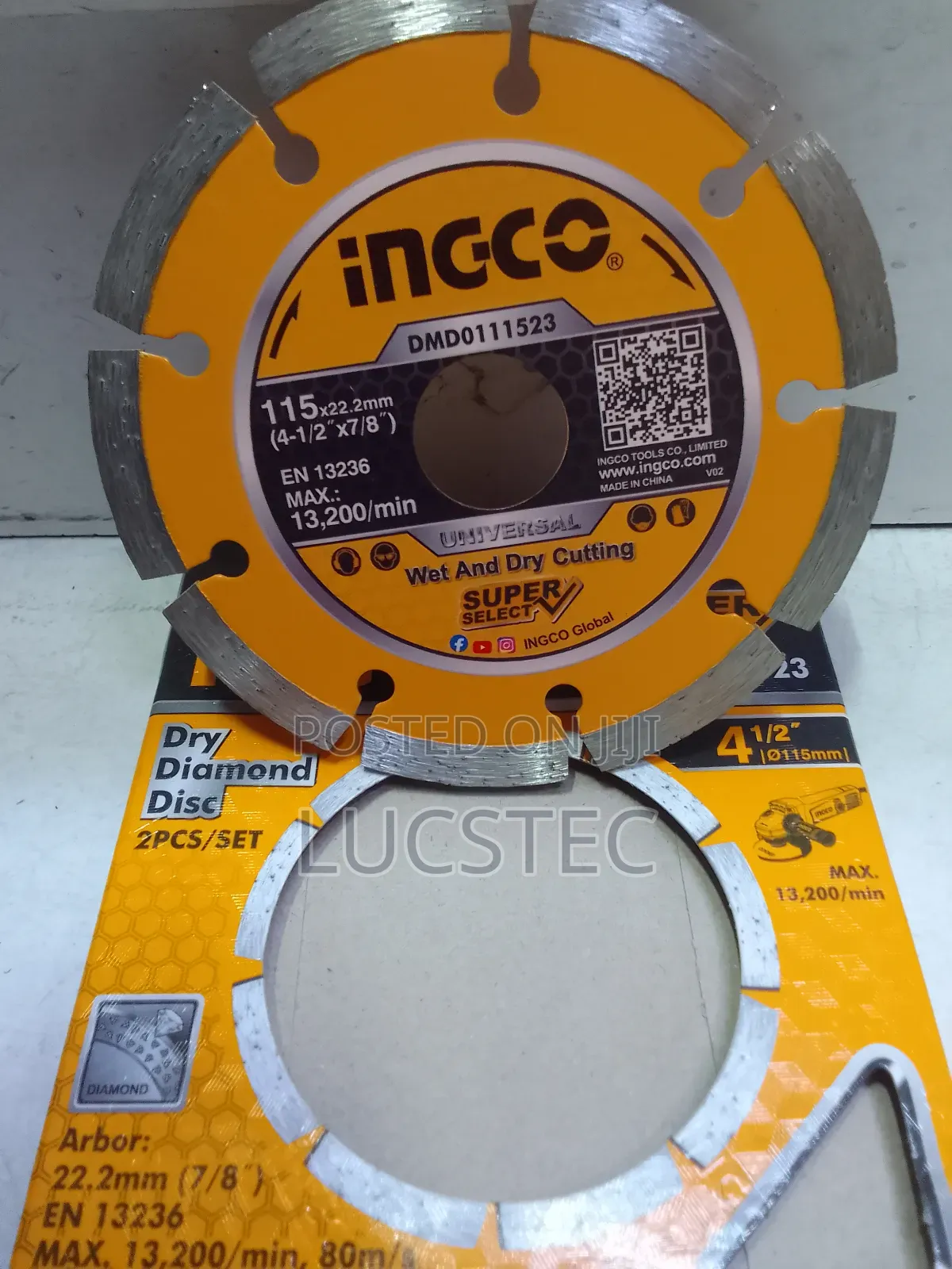 Ingco DMD111523 Dry Diamond Disc 4.5" 2pcs/Set
