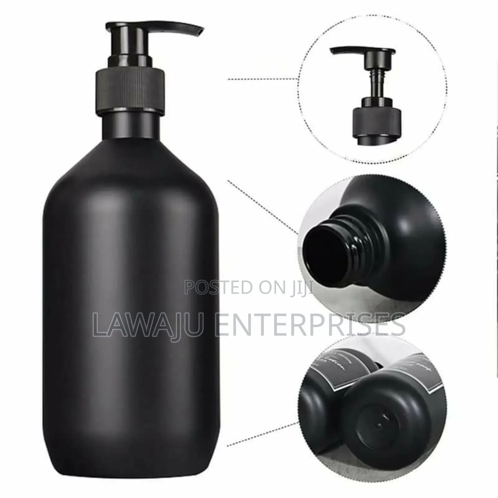 500ML Matte Black Plastic Soap Dispenser