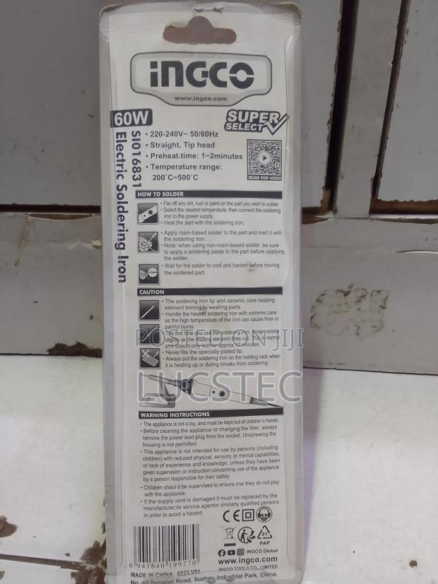 Ingco SI016831 AM Electric Soldering Iron 60W - thumbnail 2