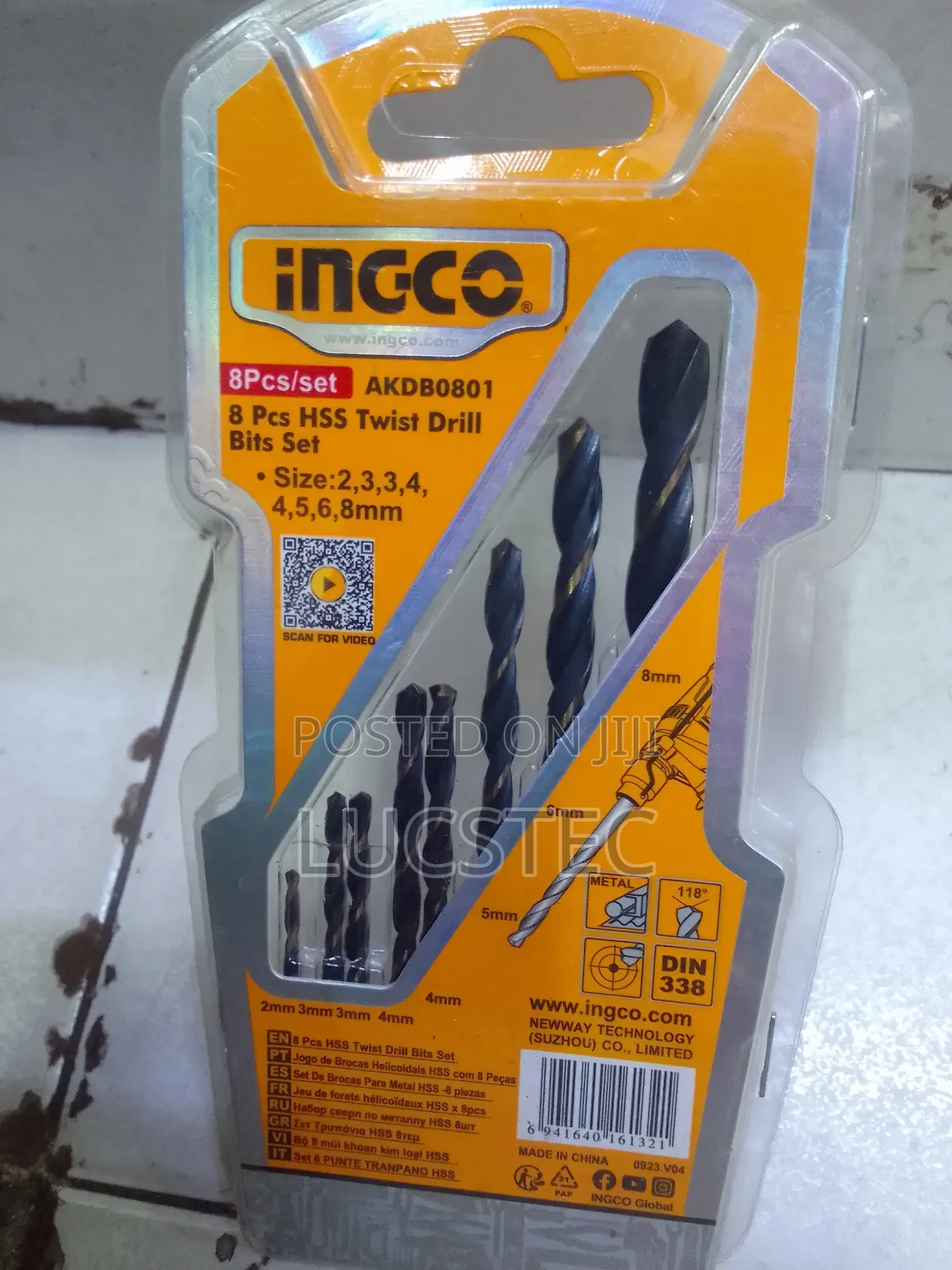 Ingco AKDB0801 HSS Twist Drill Bits Set 8 PCS