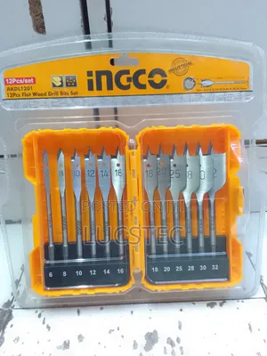 Ingco AKDL1201 Flat Wood Drill Bits Set 12 PCS
