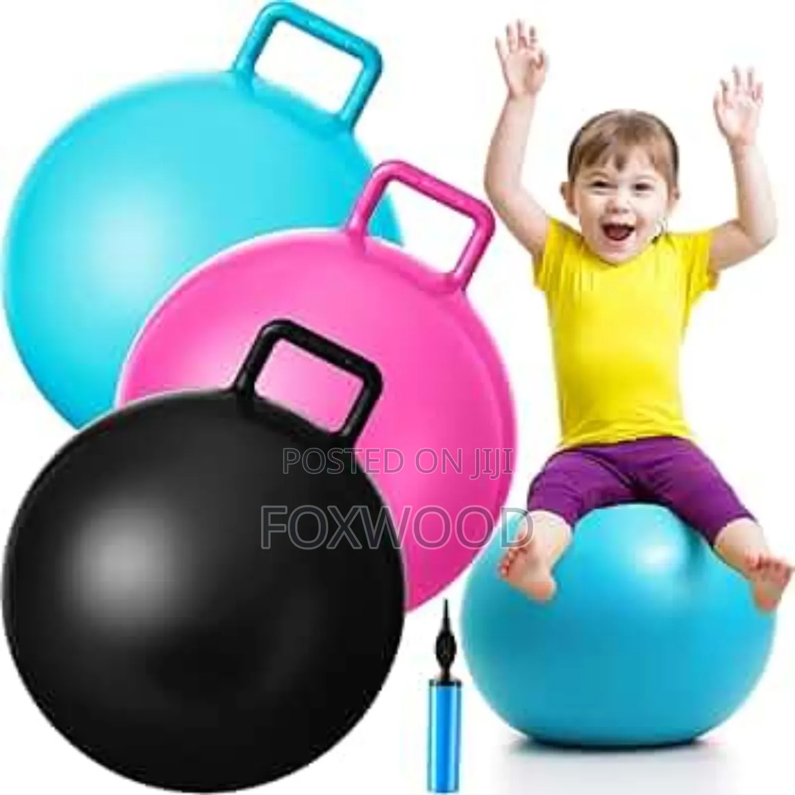 Bouncing Ball With Handle Plus Free Pump
