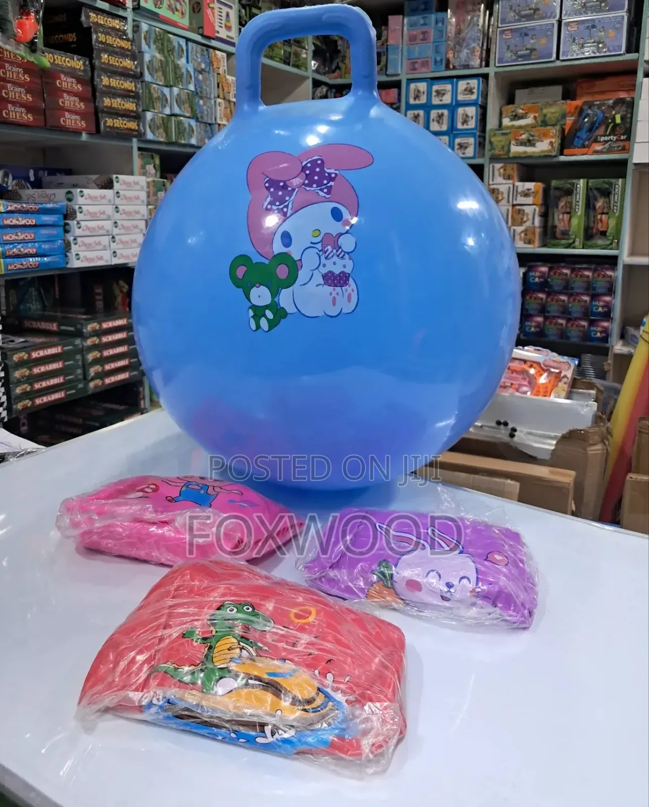 Bouncing Ball With Handle Plus Free Pump