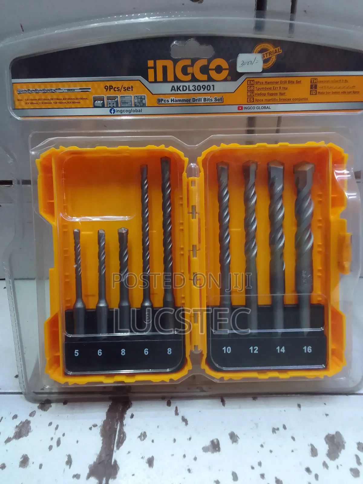 Ingco AKDL30901 Hammer Drill Bits Set 9pcs