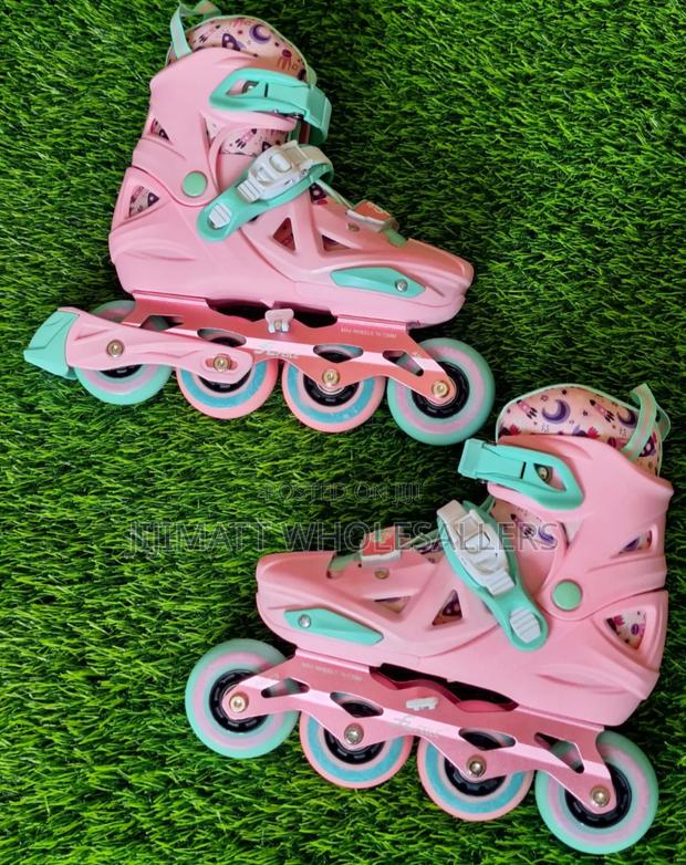 Pink Rubber Wheel Professional Skates Shoes(Size 31-38)