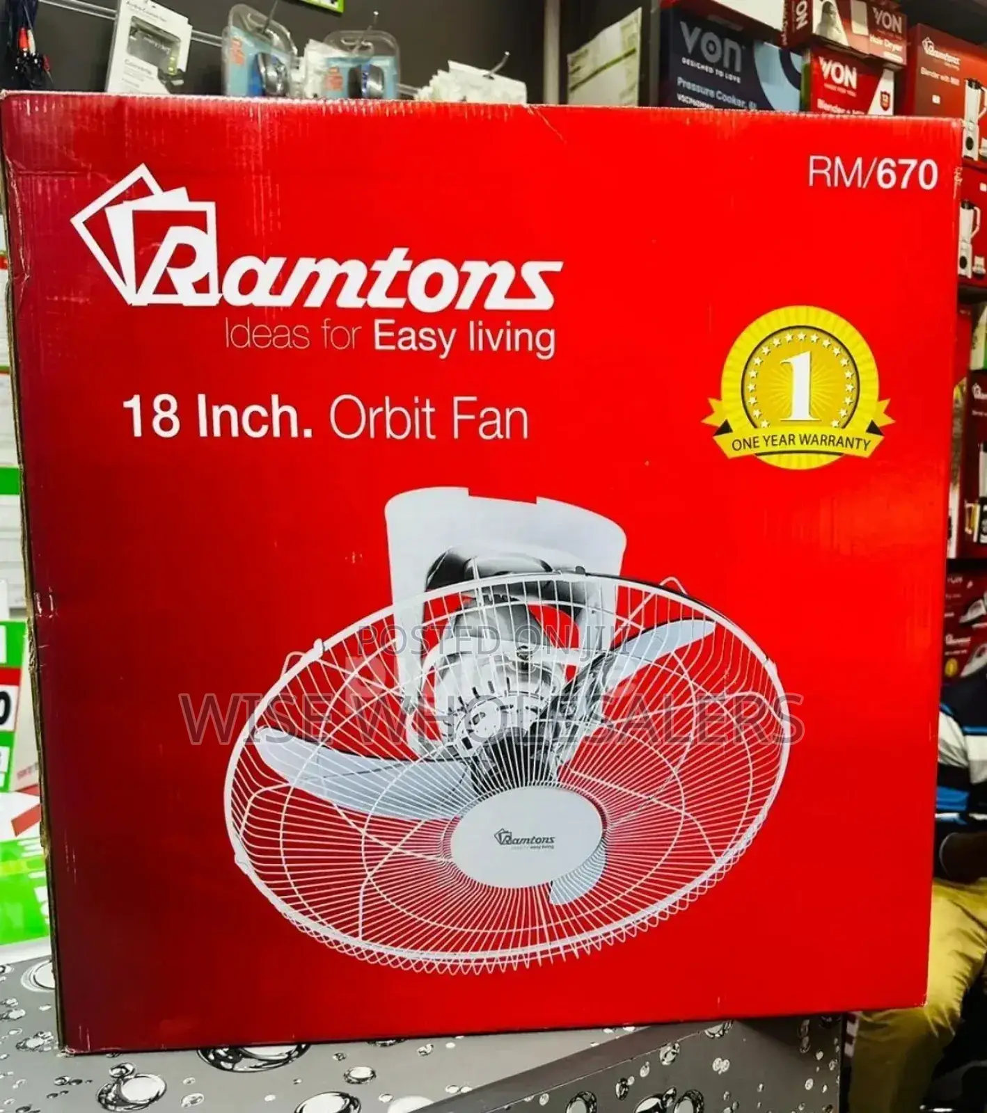 Ramtons RM/670 Ramtons18 Inch + Orbit Fan (1YR WRTY)° 