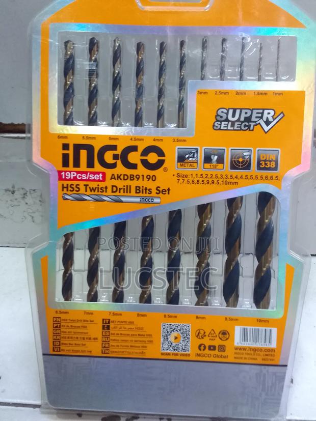 Ingco AKDB9190 HSS Twist Drill Bits Set 19pcs