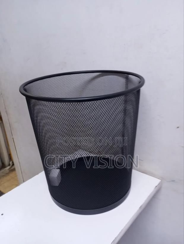 Black Mesh Metallic Dustbin - main view