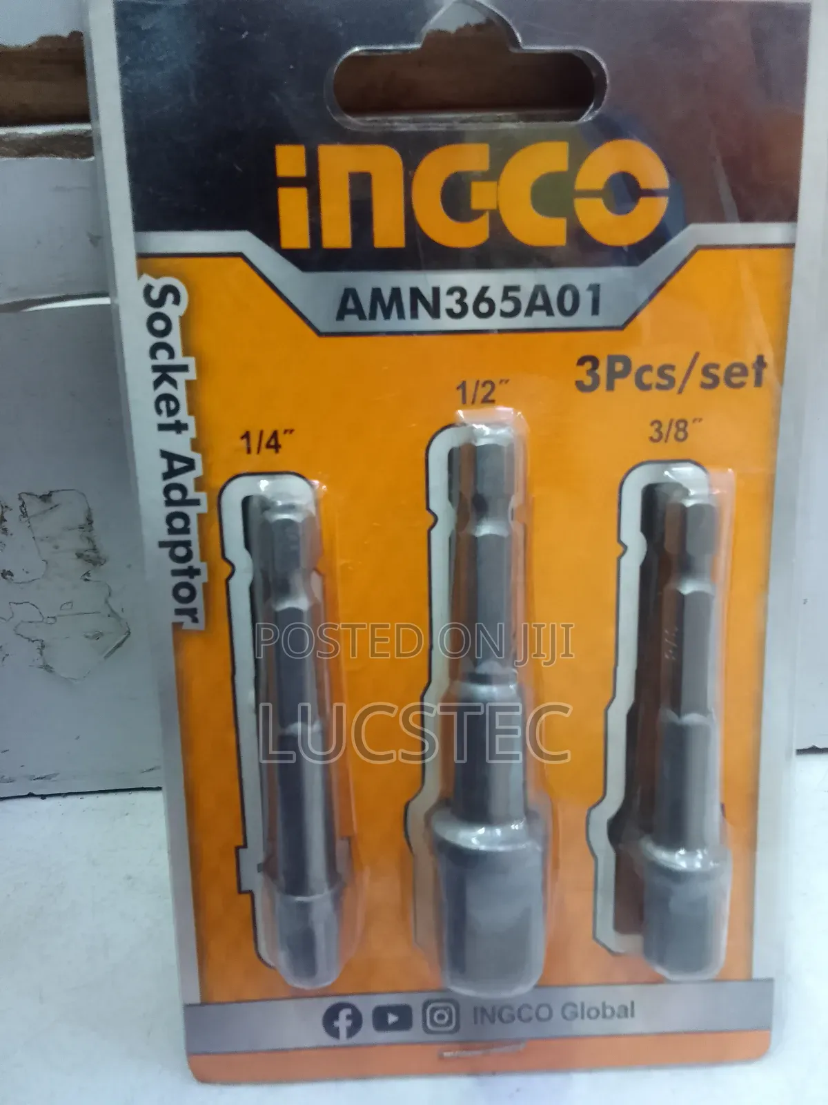 Ingco AMN365A01 Socket Adapter 3pcs Set