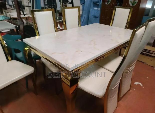 Marble Dinning Table and Chairs - main view