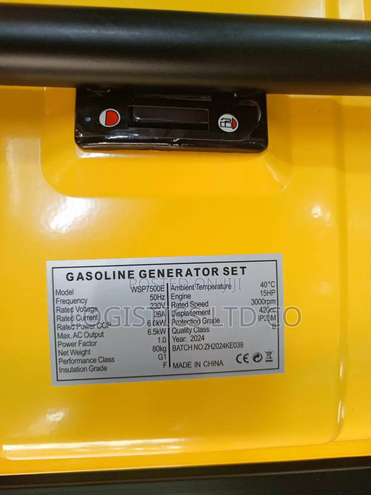 Wasp 6.5kva Petrol Generator-Electric/Recoil Start Wsp7500e