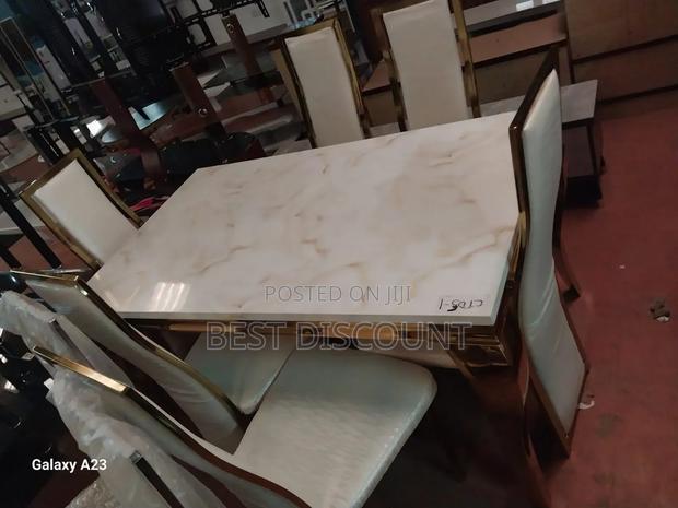 Marble Dinning Table and Chairs - main view