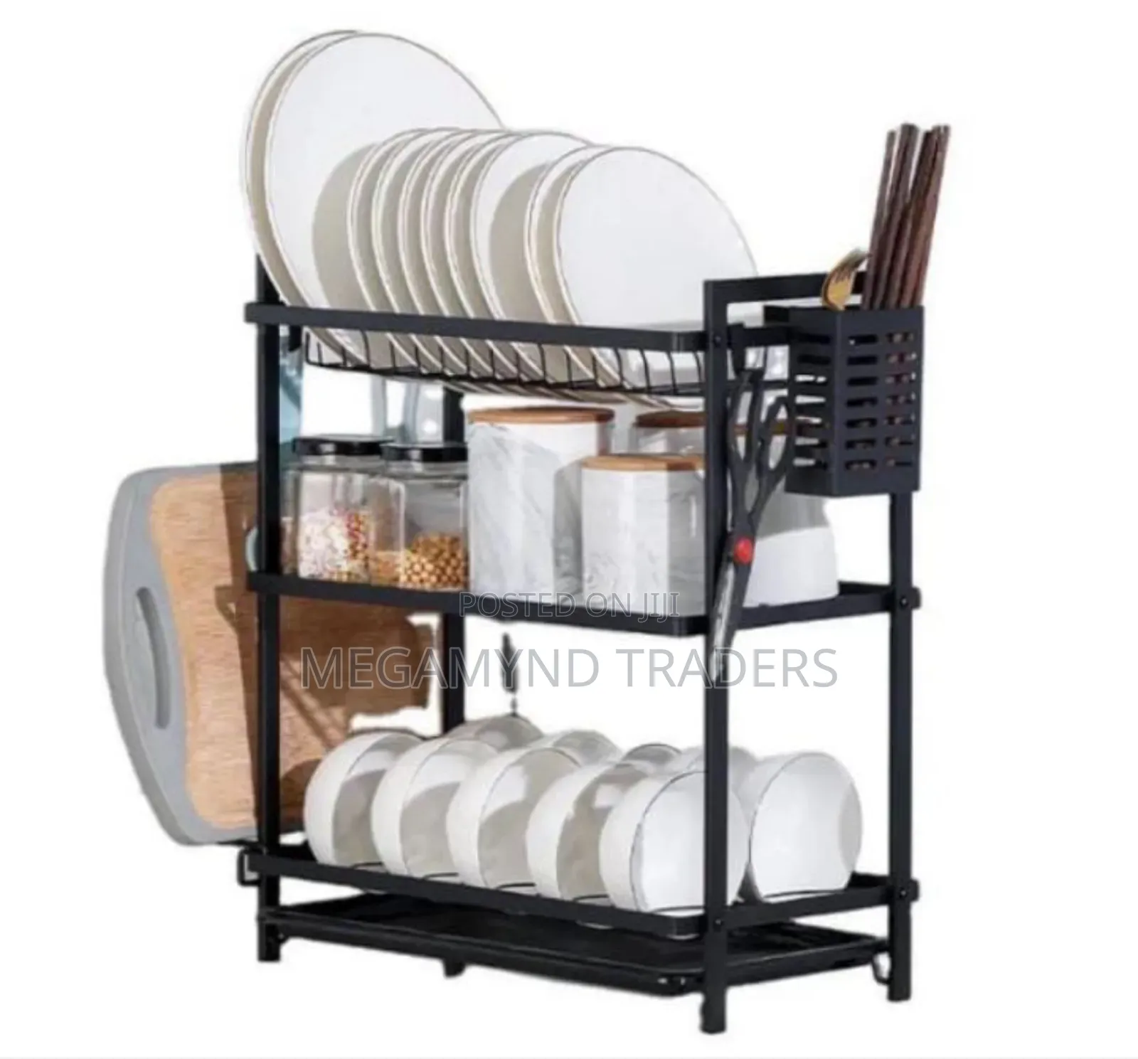 Dishrack/3 Tire Metallic Drying Rack