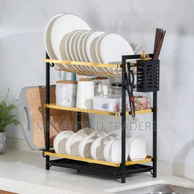 Dishrack/3 Tire Metallic Drying Rack - main view