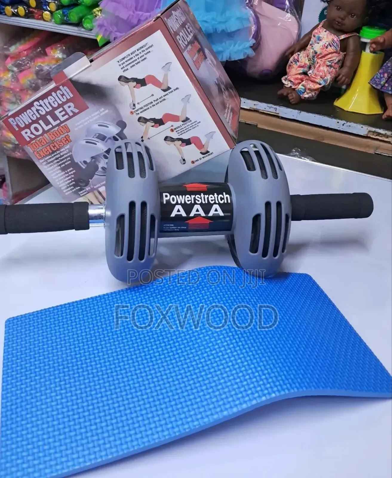 Power Stretch AB Roller With Mat Ab Exercise