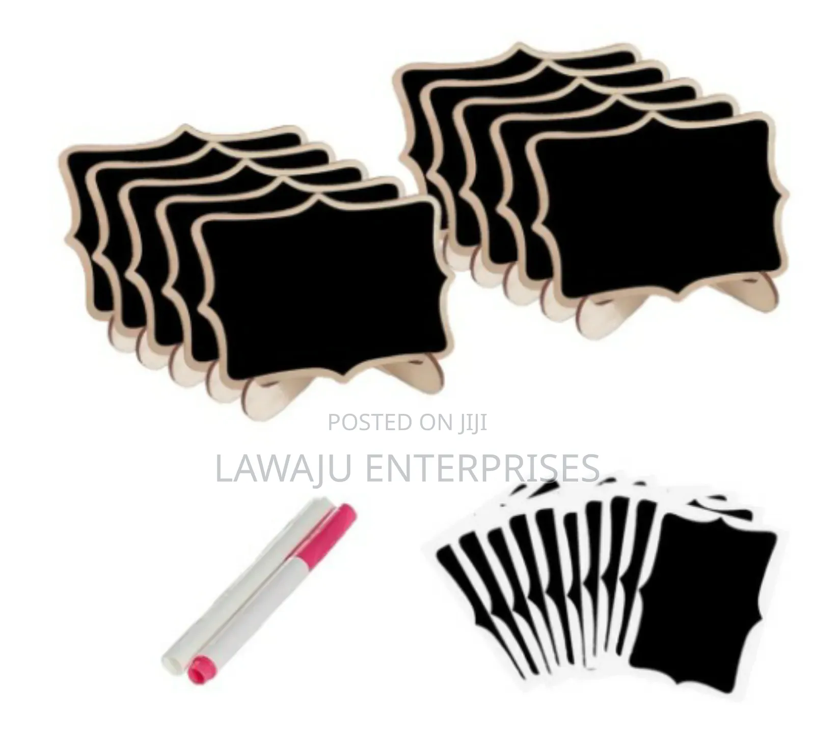 Black Bamboo Board With Labels and Pen