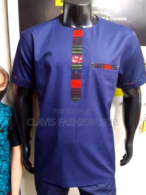 Navy Blue Short Sleeve Men Shirts