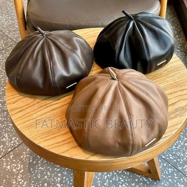 LEATHER Berets Caps - thumbnail 2