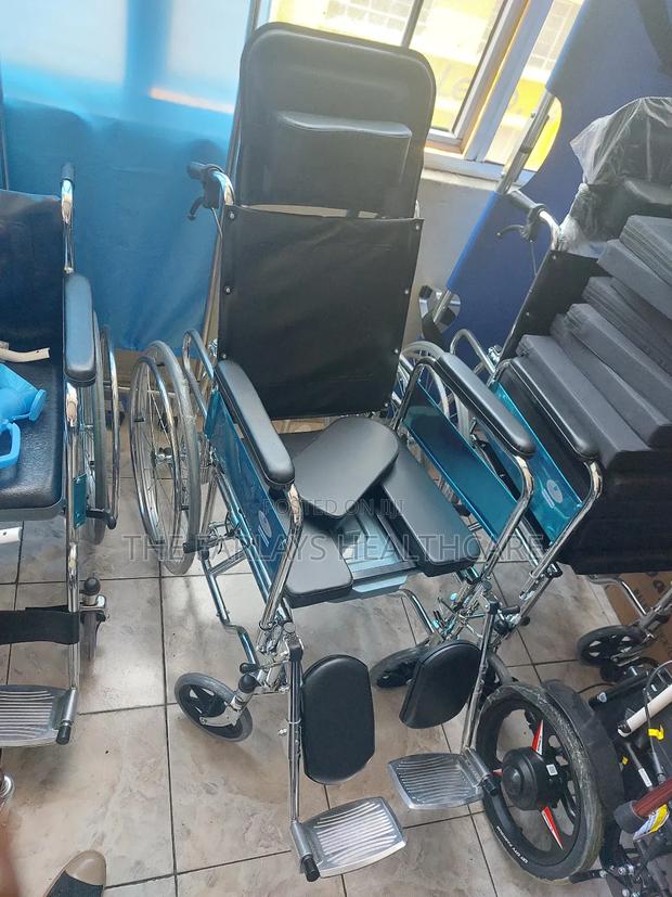 Commode High Back Wheelchair, ||Reclining Wheelchair