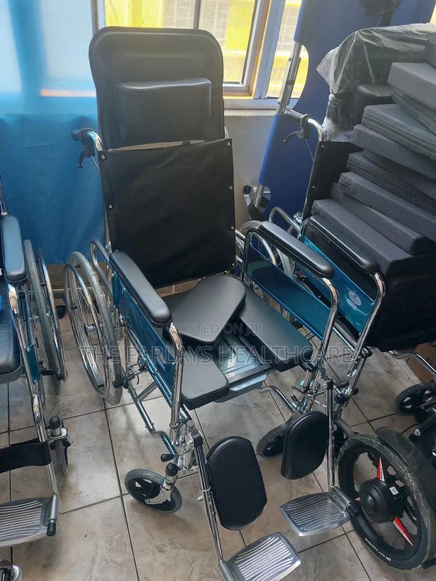 Commode High Back Wheelchair, ||Reclining Wheelchair - thumbnail 2