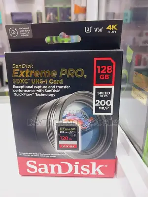 Sandisk Extreme Pro 128gb SDXC Sdxxu V30 U3 C10 Uhs-I 200mb/