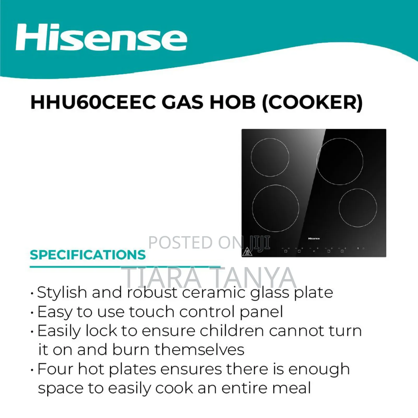 Hisense 60cm Gas Hob Cooker