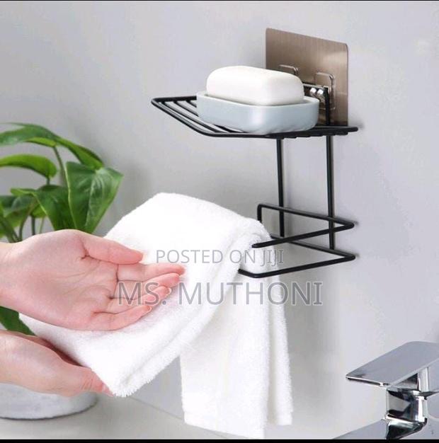 Wall Mounted Wrought Iron Tissue Holder With Adhesive - thumbnail 2