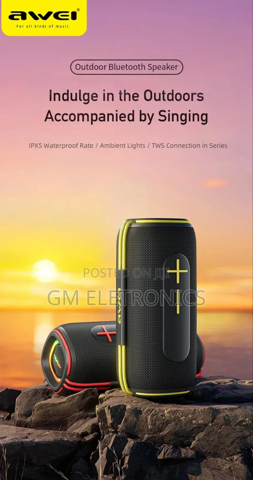 KA5 Portable Wireless Speaker.(Black Yellow)