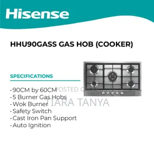 Hisense Built-in 90cm Gas Hob 5 Burner With Wok Burner