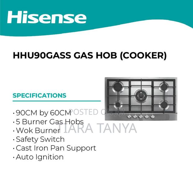 Hisense Built-in 90cm Gas Hob 5 Burner With Wok Burner