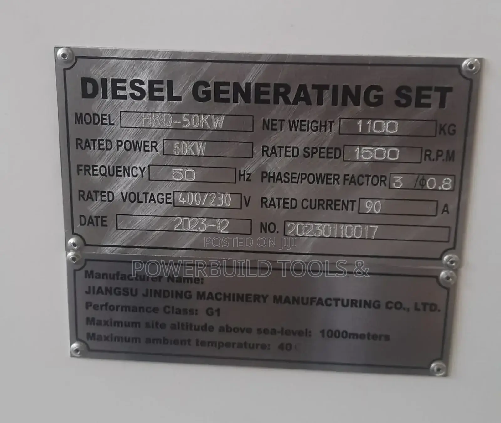 62.5KVA Hisaki Diesel Silent Generator