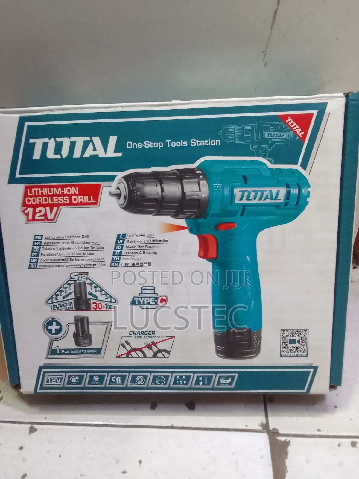 Total TDLI12428 Lithium-Ion Cordless Drill 12V