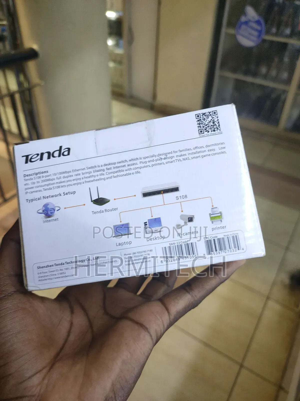 Tenda 8 Port 10/100 MBPS Desktop Switch Plug and Play S108