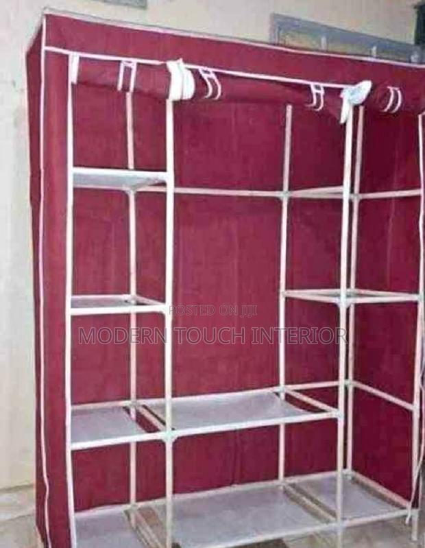3 Column Portable Wooden Wardrobe