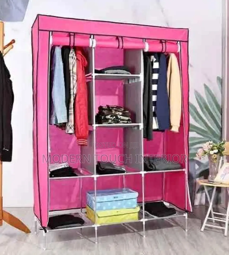 Pink Portable Wooden Wardrobes