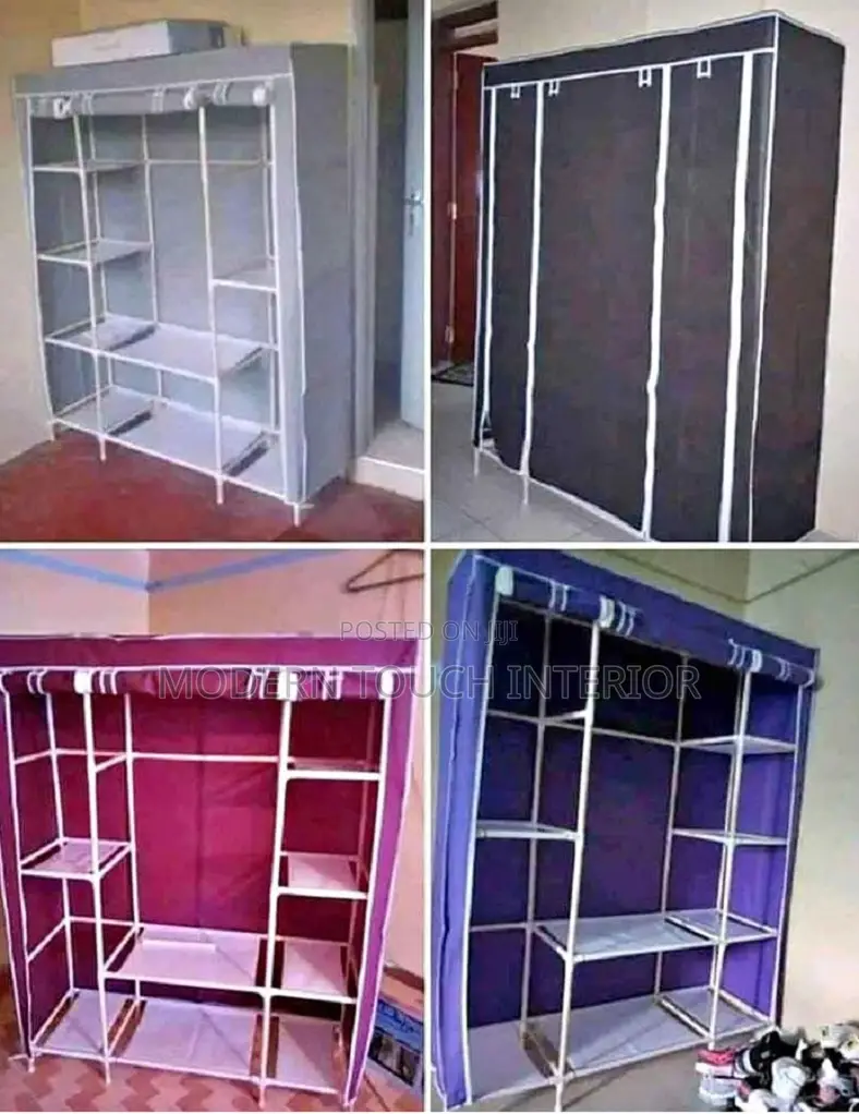 Three Column Portable Wooden Wardobes