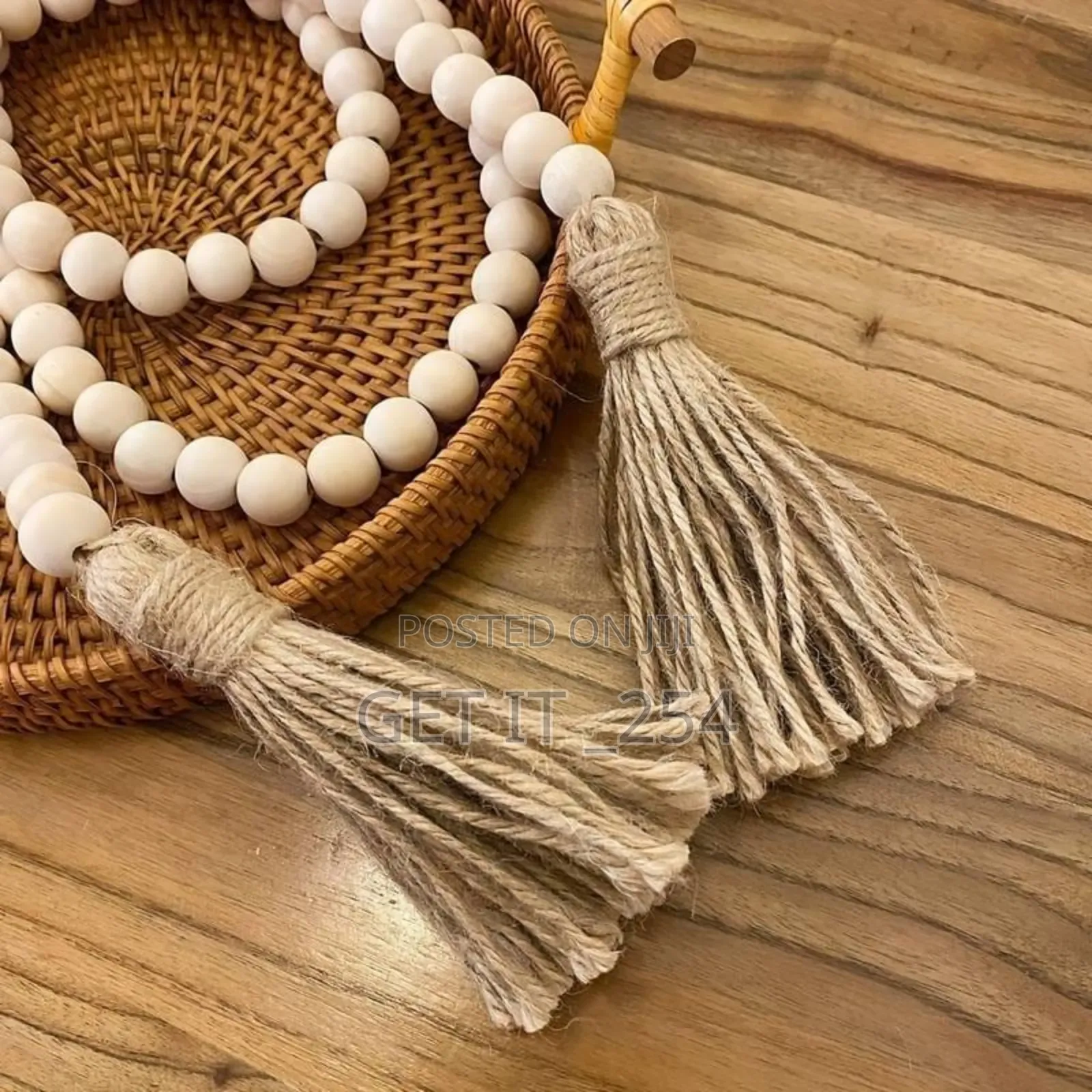 *Wooden Beads/Garland With Tassels/Farmhouse