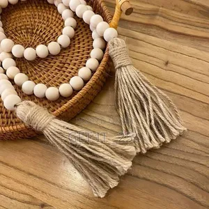 *Wooden Beads/Garland With Tassels/Farmhouse