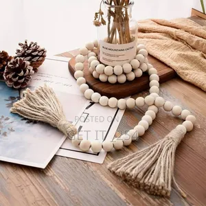 *Wooden Beads/Garland With Tassels/Farmhouse