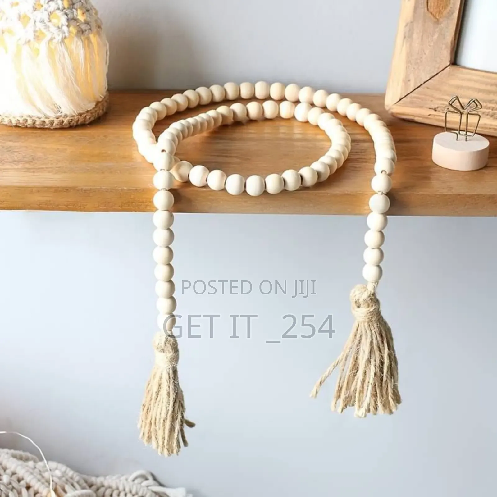 *Wooden Beads/Garland With Tassels/Farmhouse