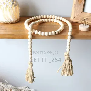*Wooden Beads/Garland With Tassels/Farmhouse
