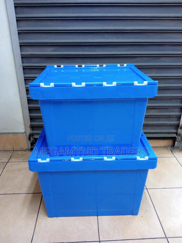 86 Litre Storage Containers/Plastic Crate With Attached Lid - thumbnail 2