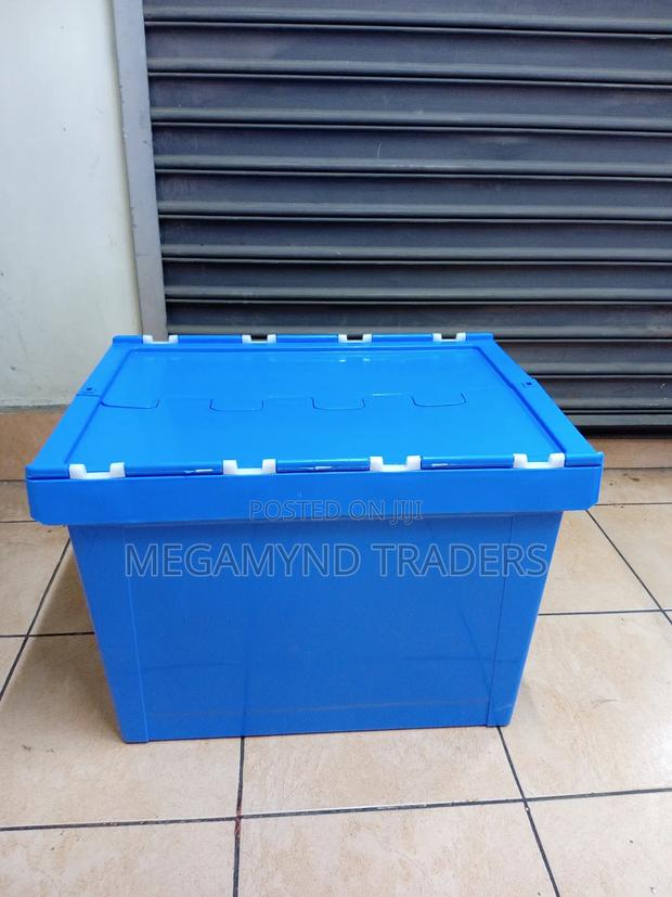 86 Litre Storage Containers/Plastic Crate With Attached Lid - main view