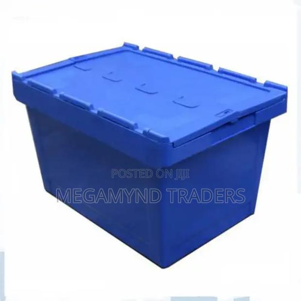 86 Litre Storage Containers/Plastic Crate With Attached Lid - thumbnail 4