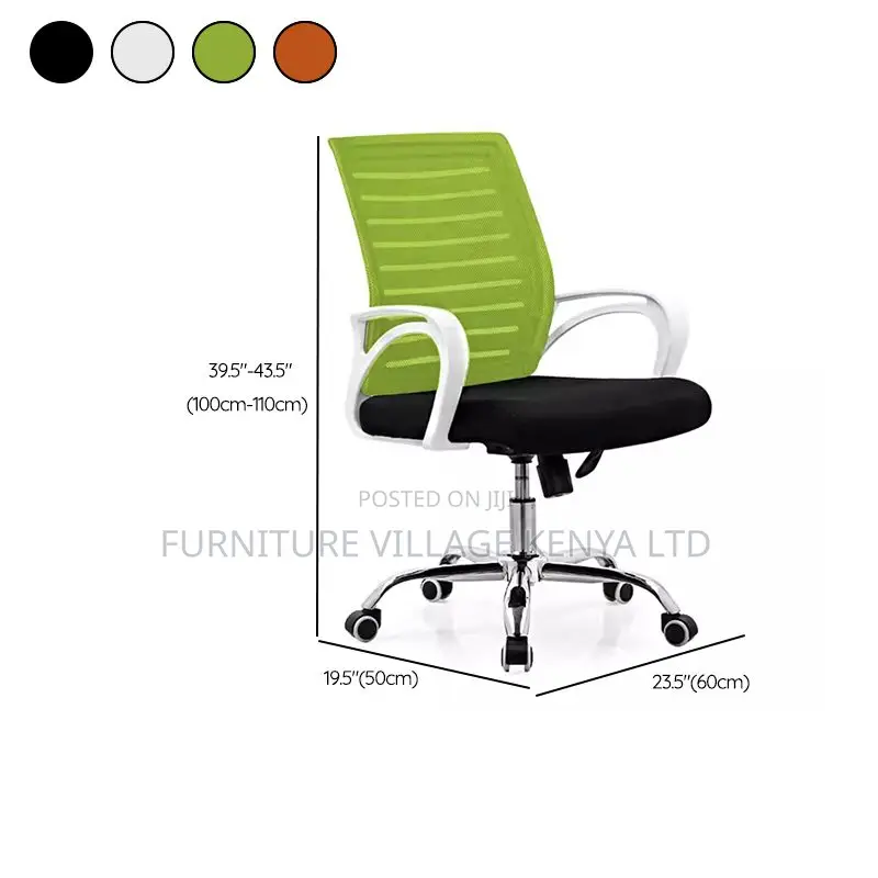 Mid-Back Home Office Swivel Mesh Desk Chair (In Black)