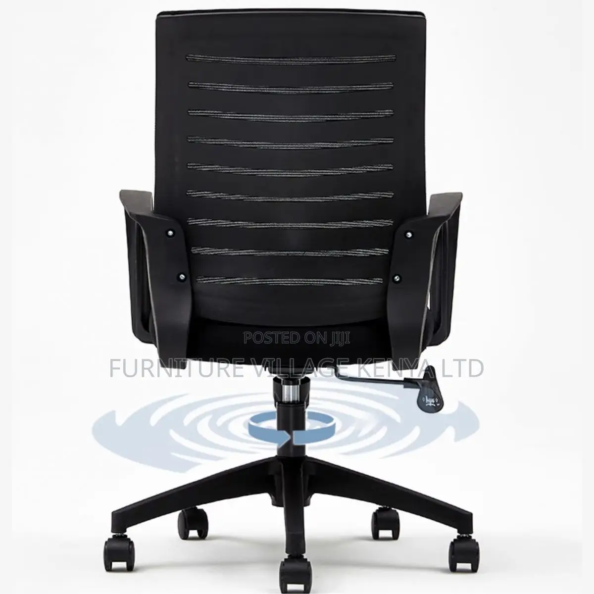 Ergonomic Black Fabric/Upholstered Study Chair With Rollers
