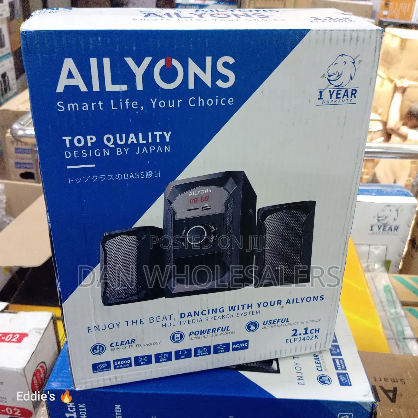 Ailyons 2.1 Ch Subwoofer Speaker System Bluetooth/Usb/Fm