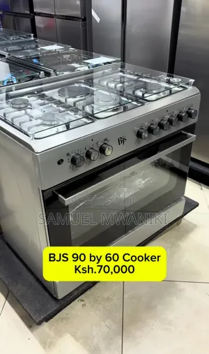 BJS 4G + 1WOK+1HOTPLATE Electric Oven 90 by 60cm (Silver)