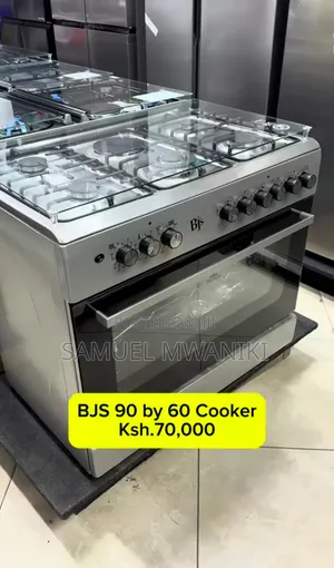 BJS 4G + 1WOK+1HOTPLATE Electric Oven 90 by 60cm (Silver)